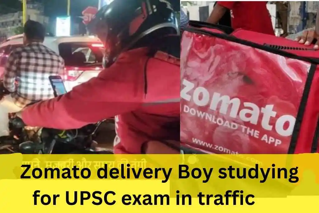 Zomato delivery Boy studying for UPSC exam